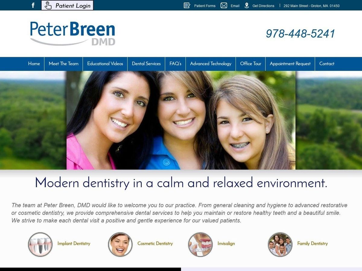 Dr. Peter E. Breen DMD Website Screenshot from drpeterbreen.com