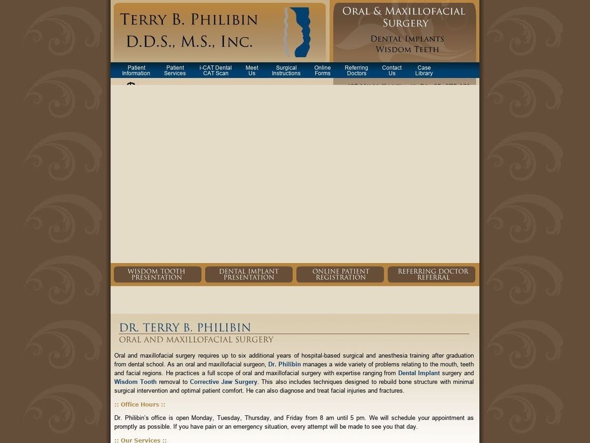 Terry B Philibin Inc Philibin Terry B DDS Website Screenshot from drphilibin.com