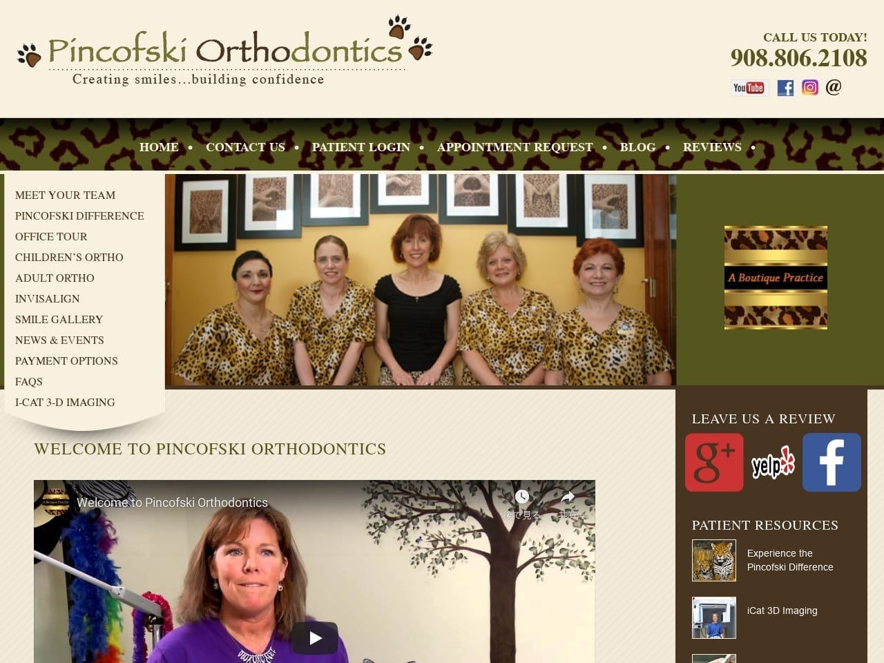 Pincofski Orthodontics Website Screenshot from drpincofski.com