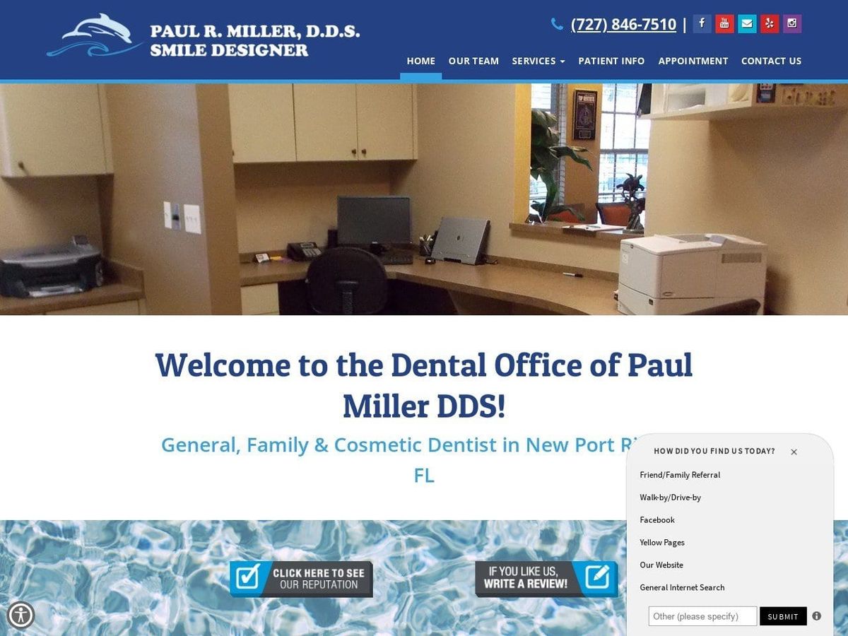 Paul Miller DDS Website Screenshot from drpmillerdds.com