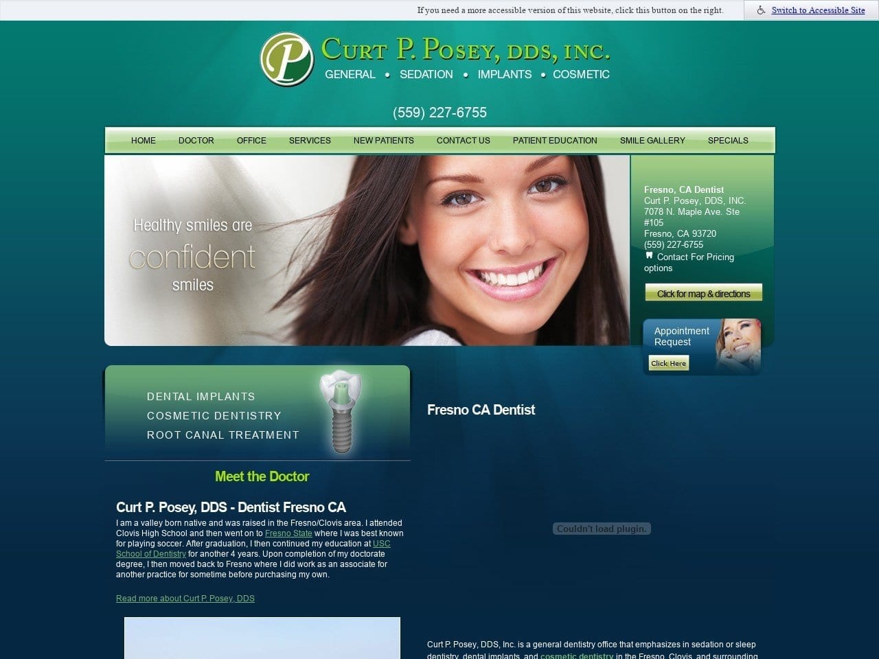 Curt P. Posey DDS Inc. Website Screenshot from drposeydds.com