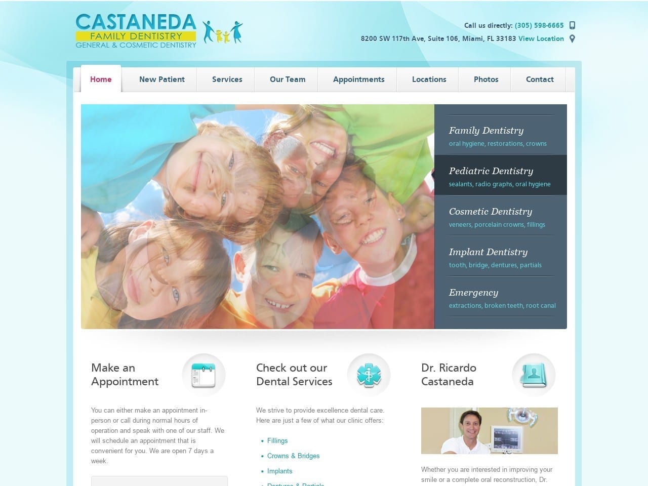 Ricado Castaneda D.M.D. Website Screenshot from drrcdental.com