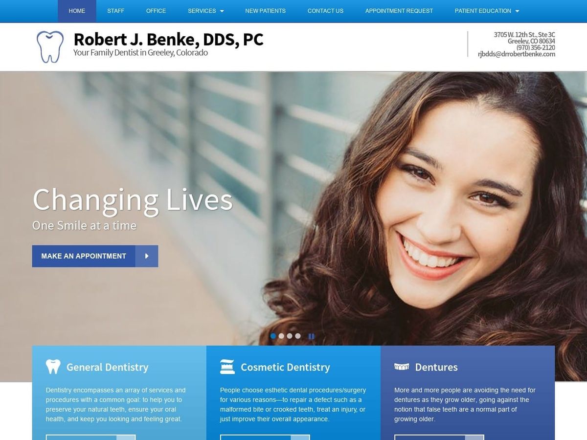 Robert J Benke DDS PC Website Screenshot from drrobertbenke.com