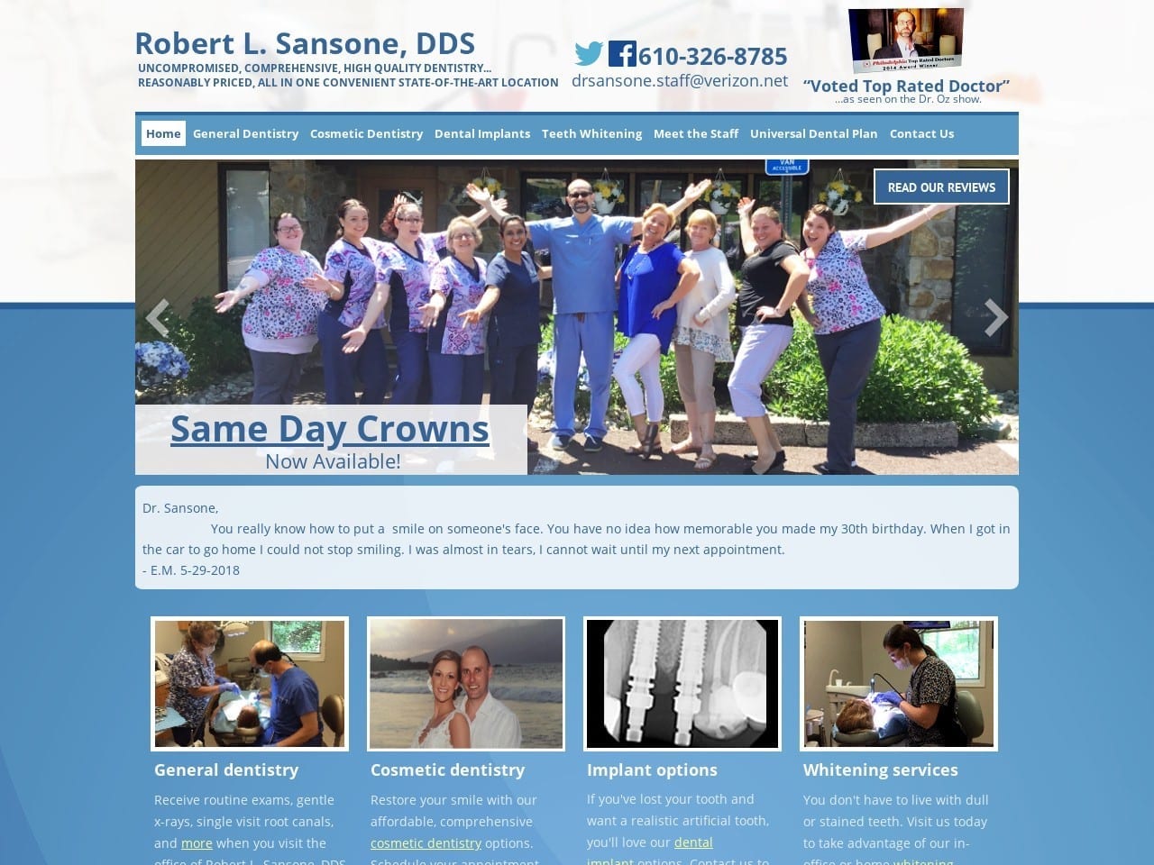 Robert L. Sansone DDS Website Screenshot from drrobertsansone.com