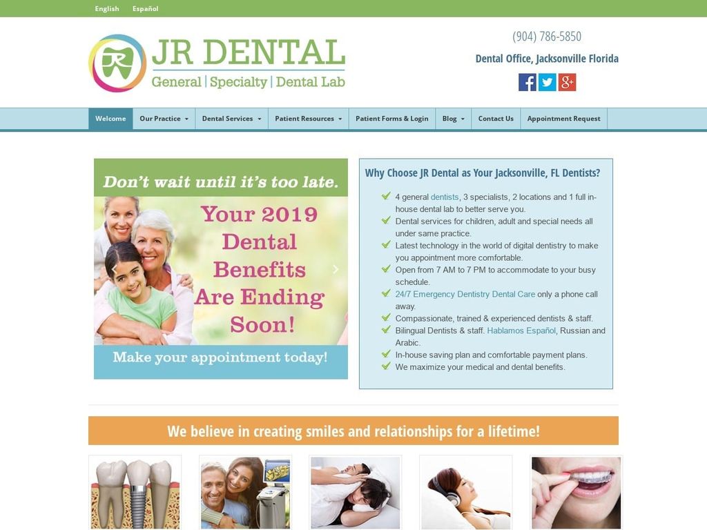 JR Dental Website Screenshot from drrondononline.com