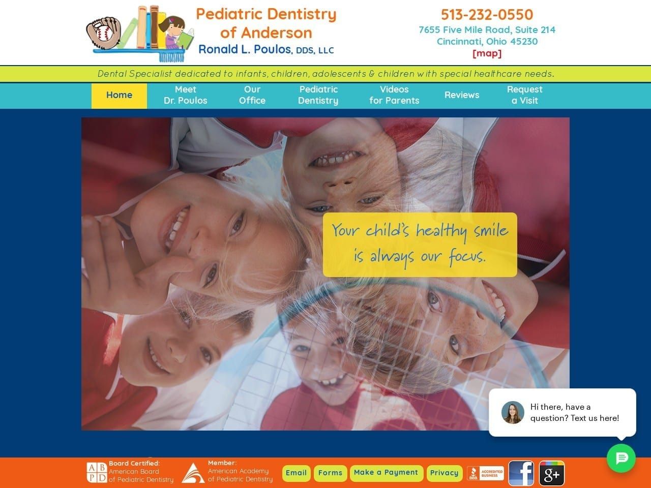 Dr Rons Kids Teeth Website Screenshot from drronskidsteeth.com