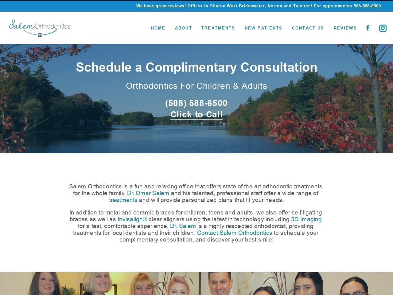 Salem Orthodontics Website Screenshot from drsalembraces.com