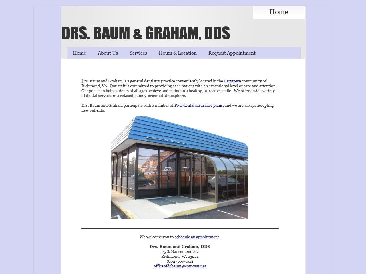 Baum & Moore Baum James N DDS Website Screenshot from drsbaumandgrahamdds.com