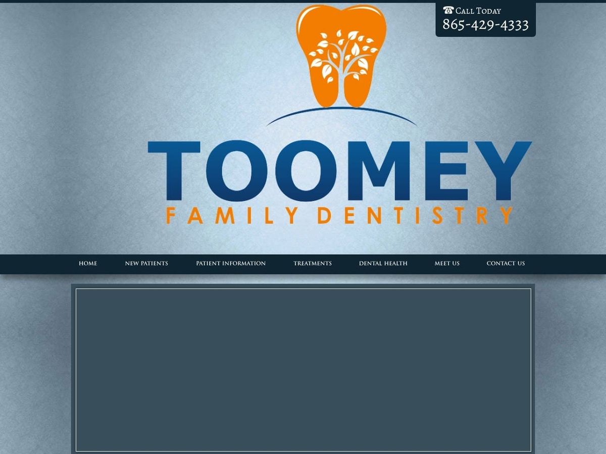 Toomey Family Dentist Website Screenshot from drseantoomey.com