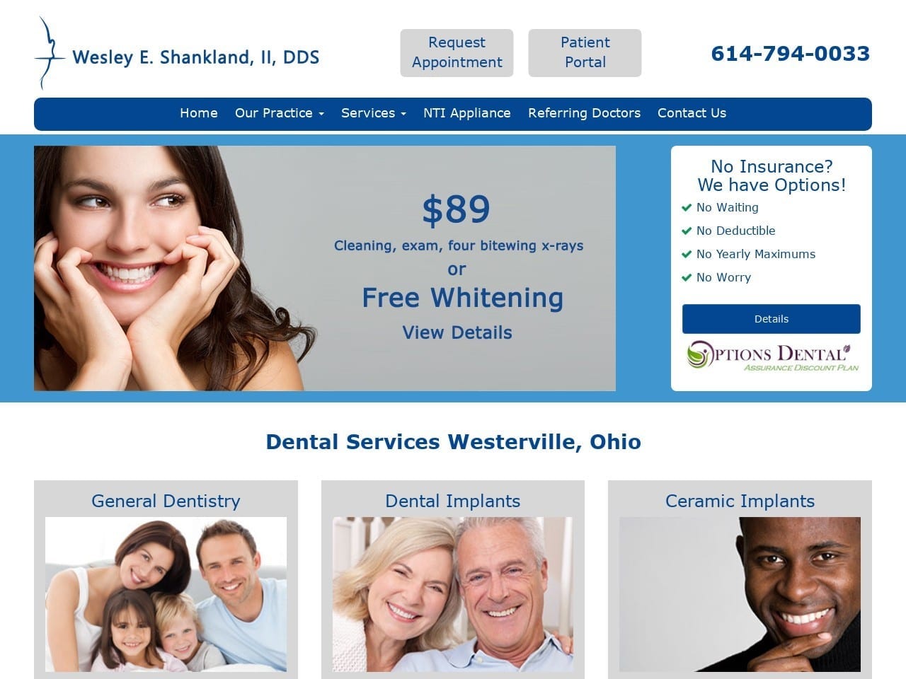 Tmj Dentist Website Screenshot from drshankland.com