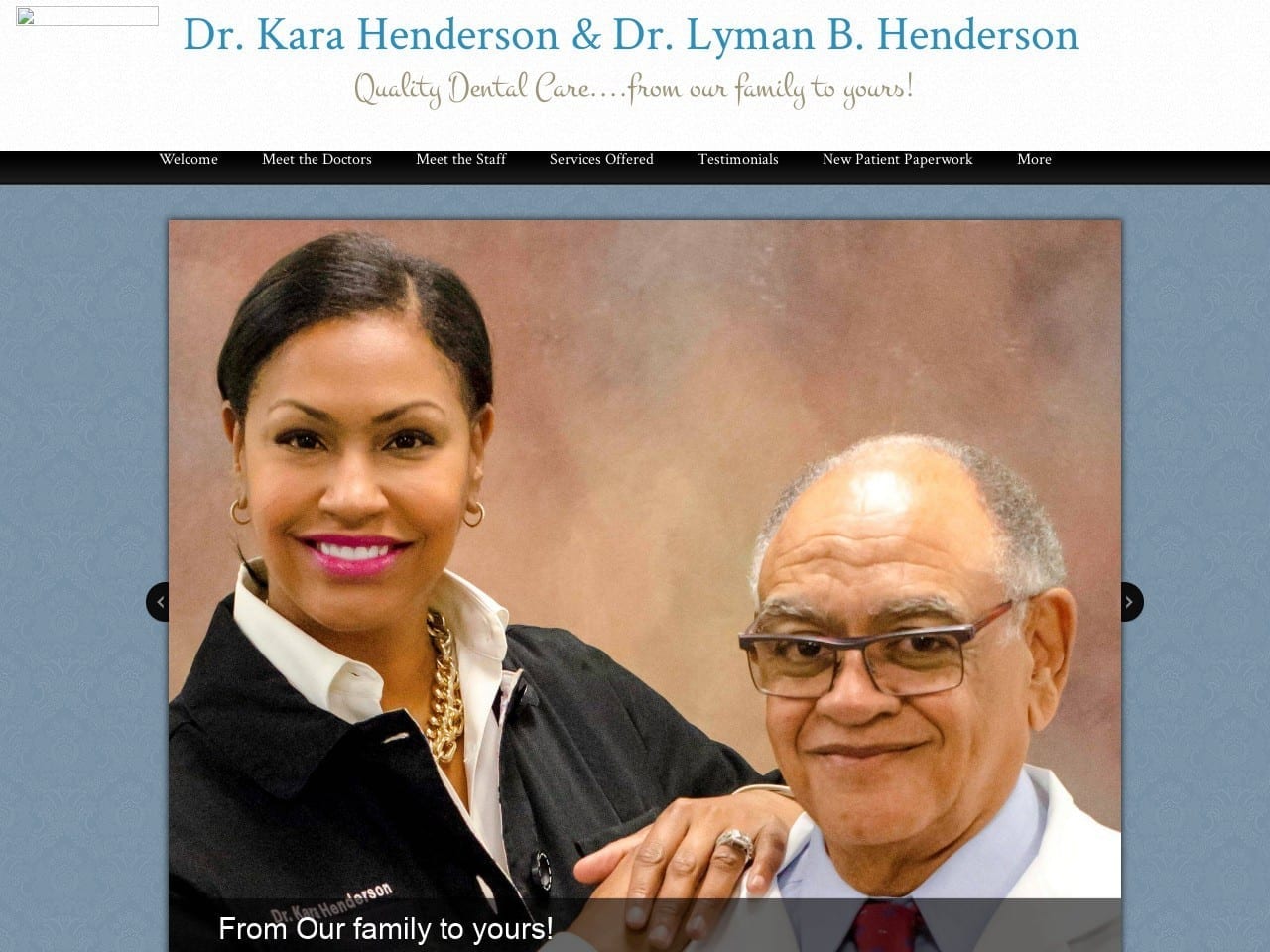 Henderson Dentist Website Screenshot from drshenderson.com