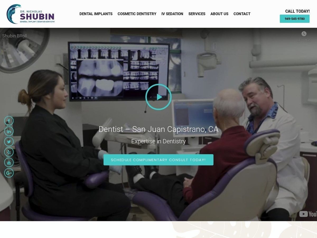 Dr. Shubin Method Implant Dentist Website Screenshot from drshubin.com