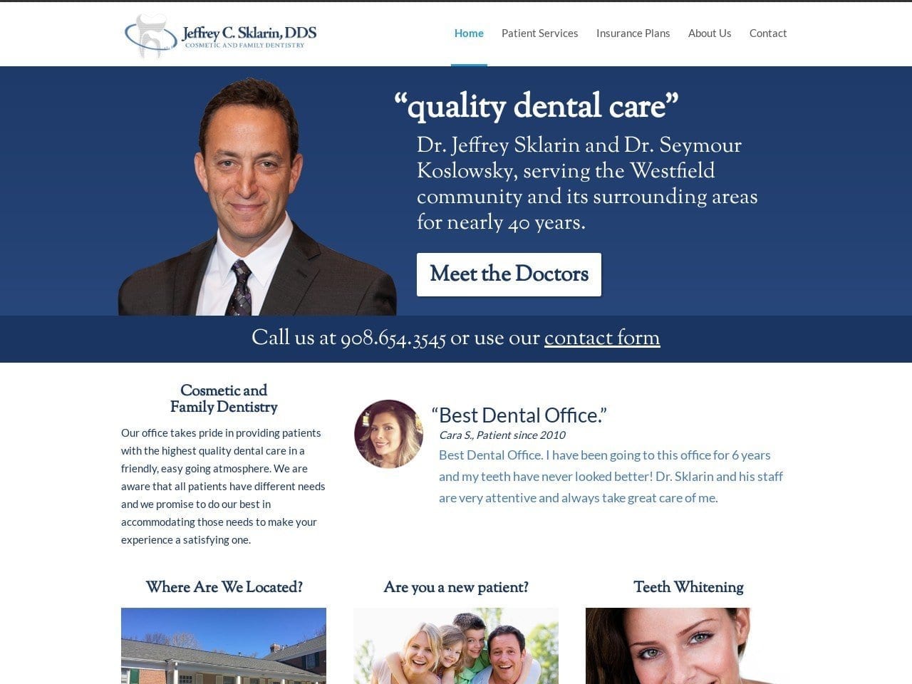 Jeffrey C. Sklarin Dds Dentist Website Screenshot from drsklarin.com