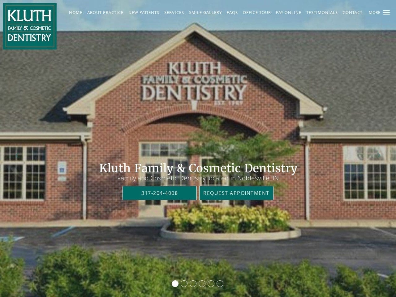 Kluth Family Dentist Website Screenshot from drskluth.com