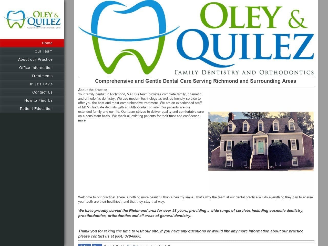 Oley Dentist Website Screenshot from drsoleyandquilezdds.com