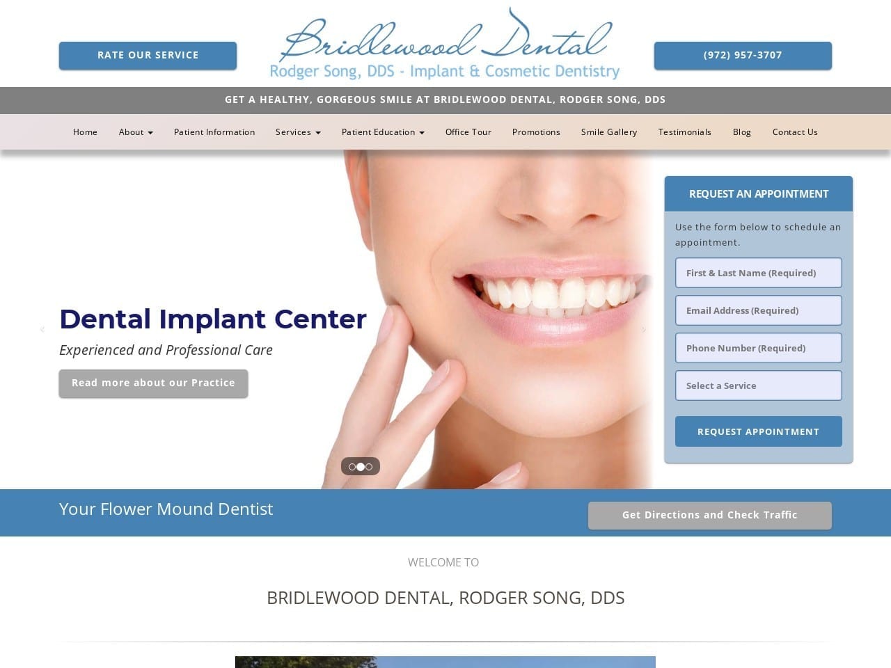 Bridlewood Dental Website Screenshot from drsongfm.com