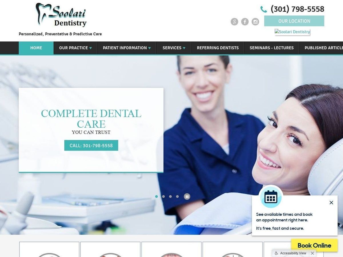 Ahmad Soolari D.M.D. P.C. Soolari Dentistry Website Screenshot from drsoolari.com