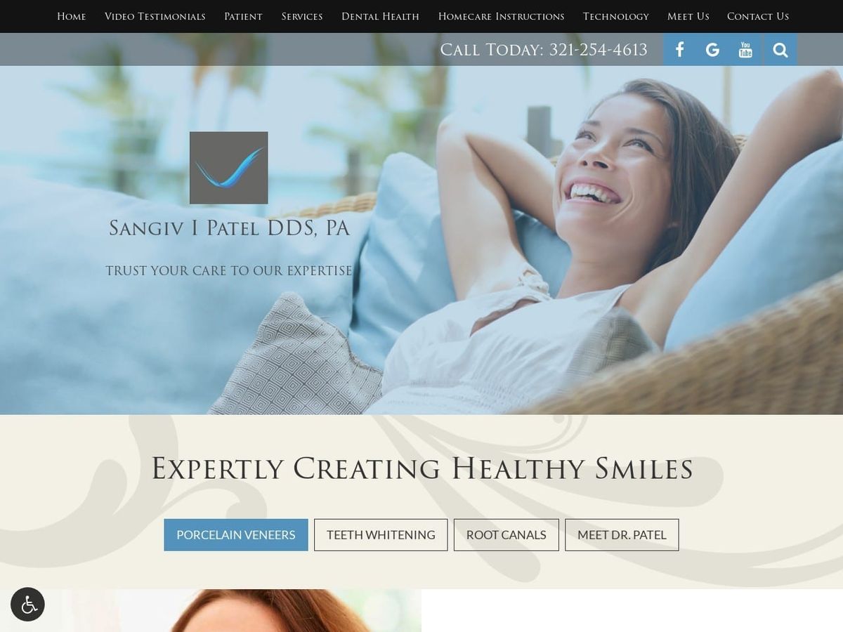 Sangiv I Patel DDS PA Website Screenshot from drspatel.com