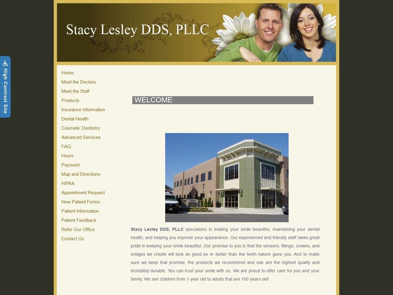 Stacy Lesley DDS Website Screenshot from drstacylesley.com