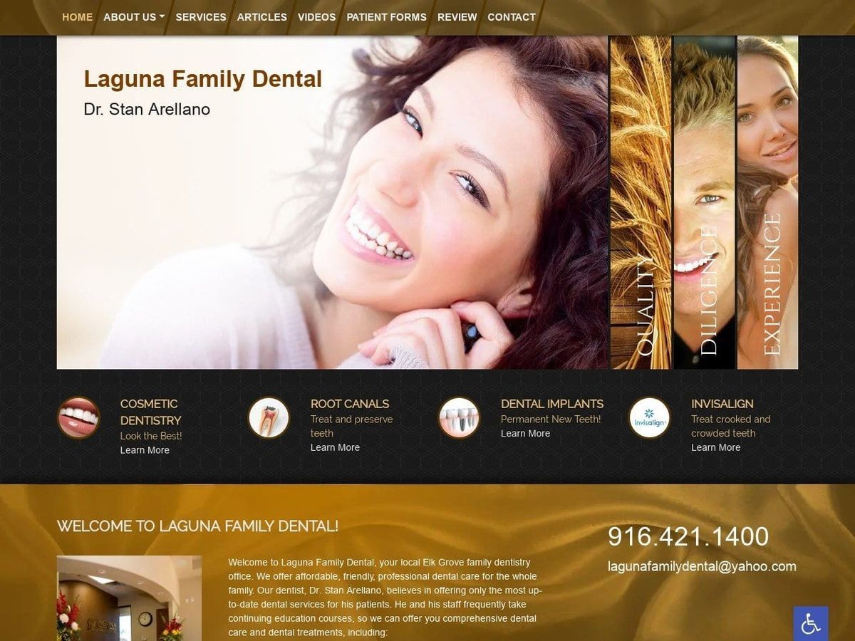 Laguna Family Dental Website Screenshot from drstandds.com