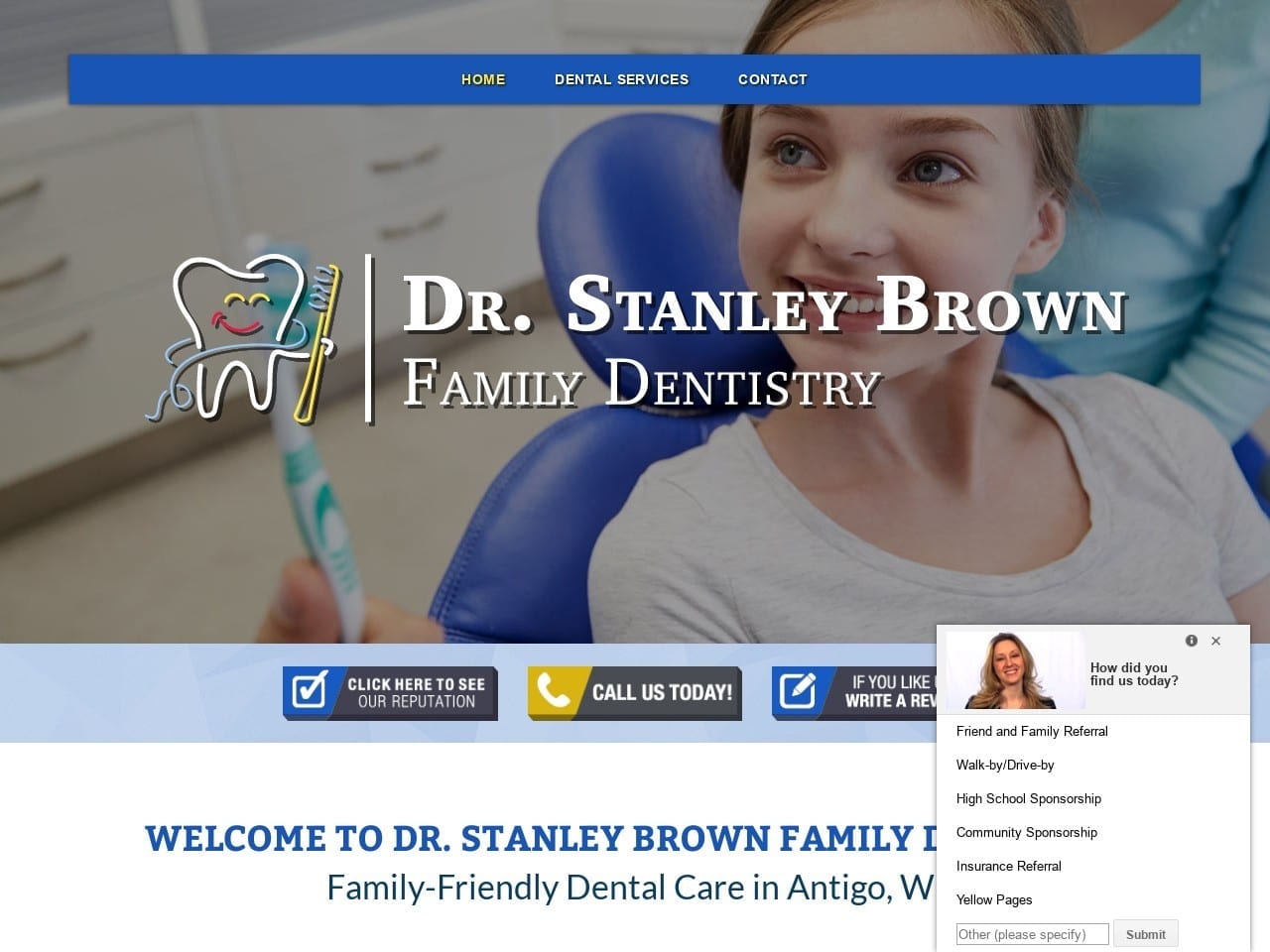 Dr. Stanley Brown Family Dentist Website Screenshot from drstanleybrownfamilydentistry.com