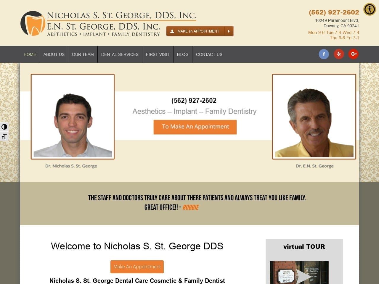 Dr Stgeorge Dental Website Screenshot from drstgeorgedental.com