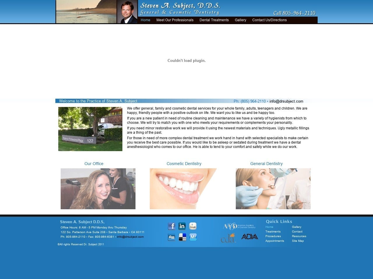 Steven Subject DDS Website Screenshot from drsubject.com