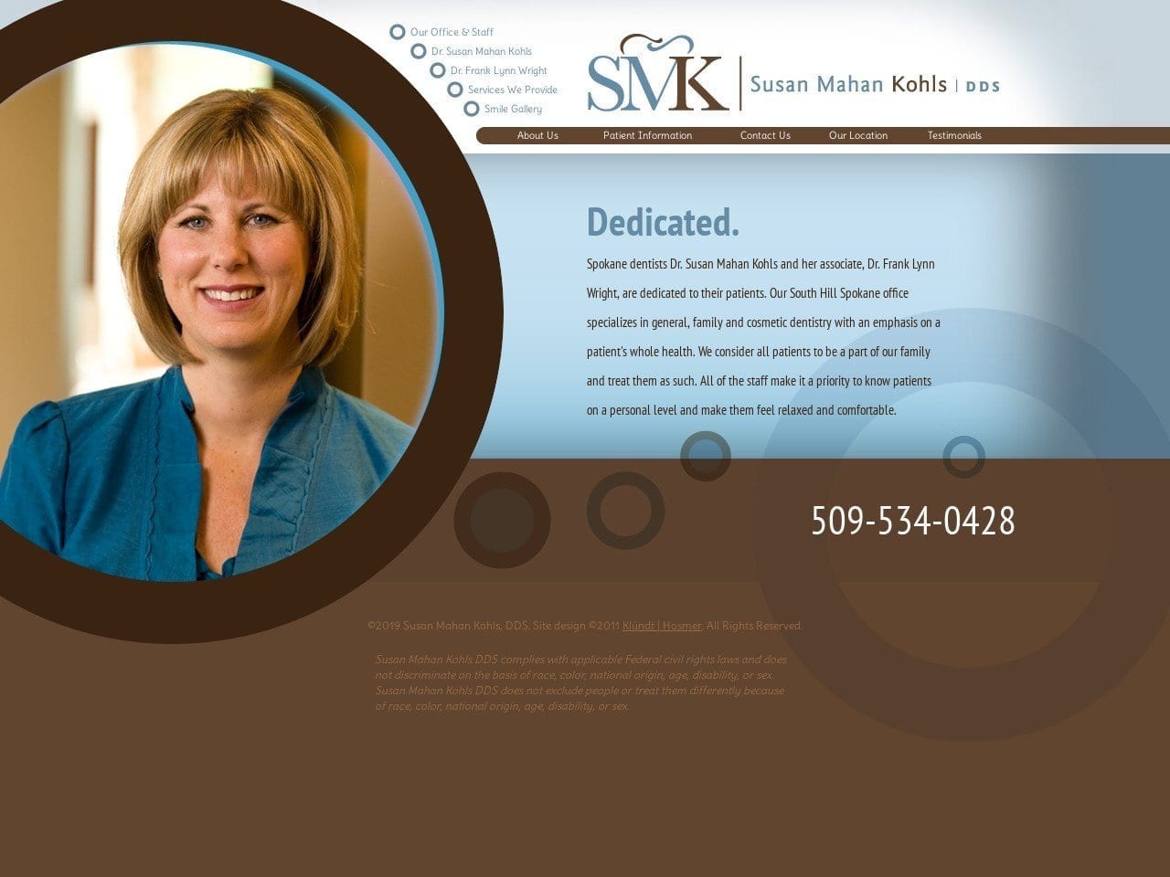 Dr. Susan M. Kohls DDS Website Screenshot from drsusankohls.com