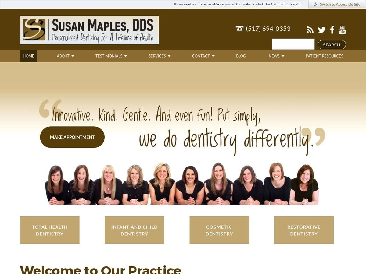 Susan Maples DDS Website Screenshot from drsusanmaples.com