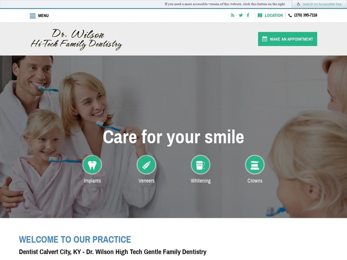 Drs. Wilson Dentist Website Screenshot from drswilsonandsmith.com