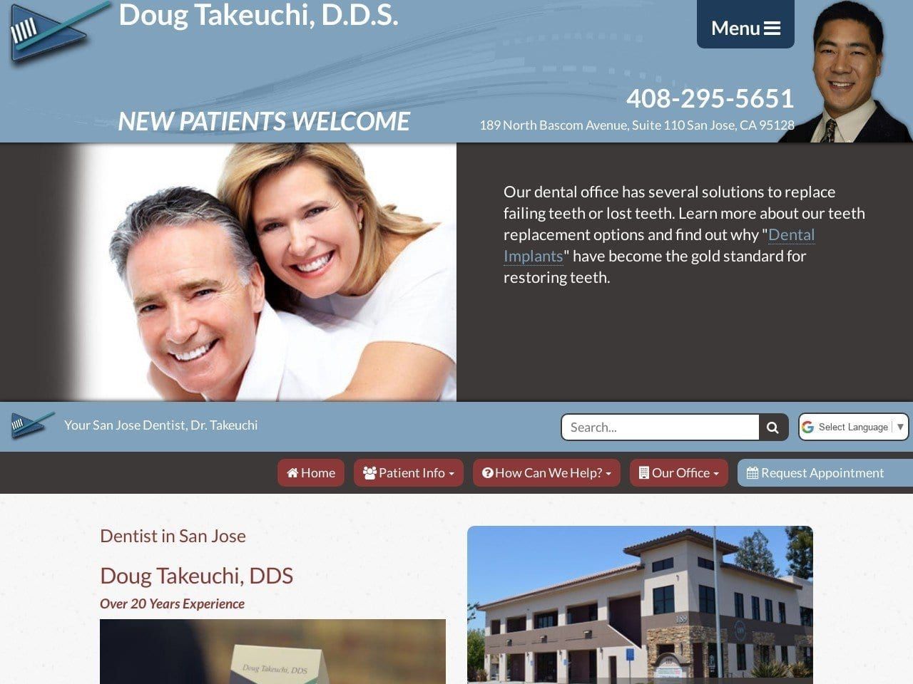 Doug Takeuchi DDS Website Screenshot from drtakeuchi.com