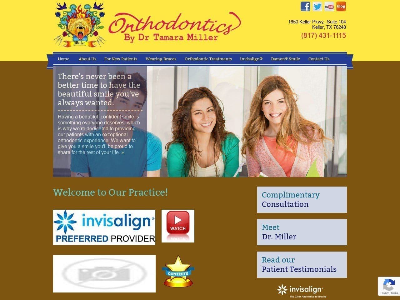 Dr. Tamara Miller Orthodontics Website Screenshot from drtamaramiller.com