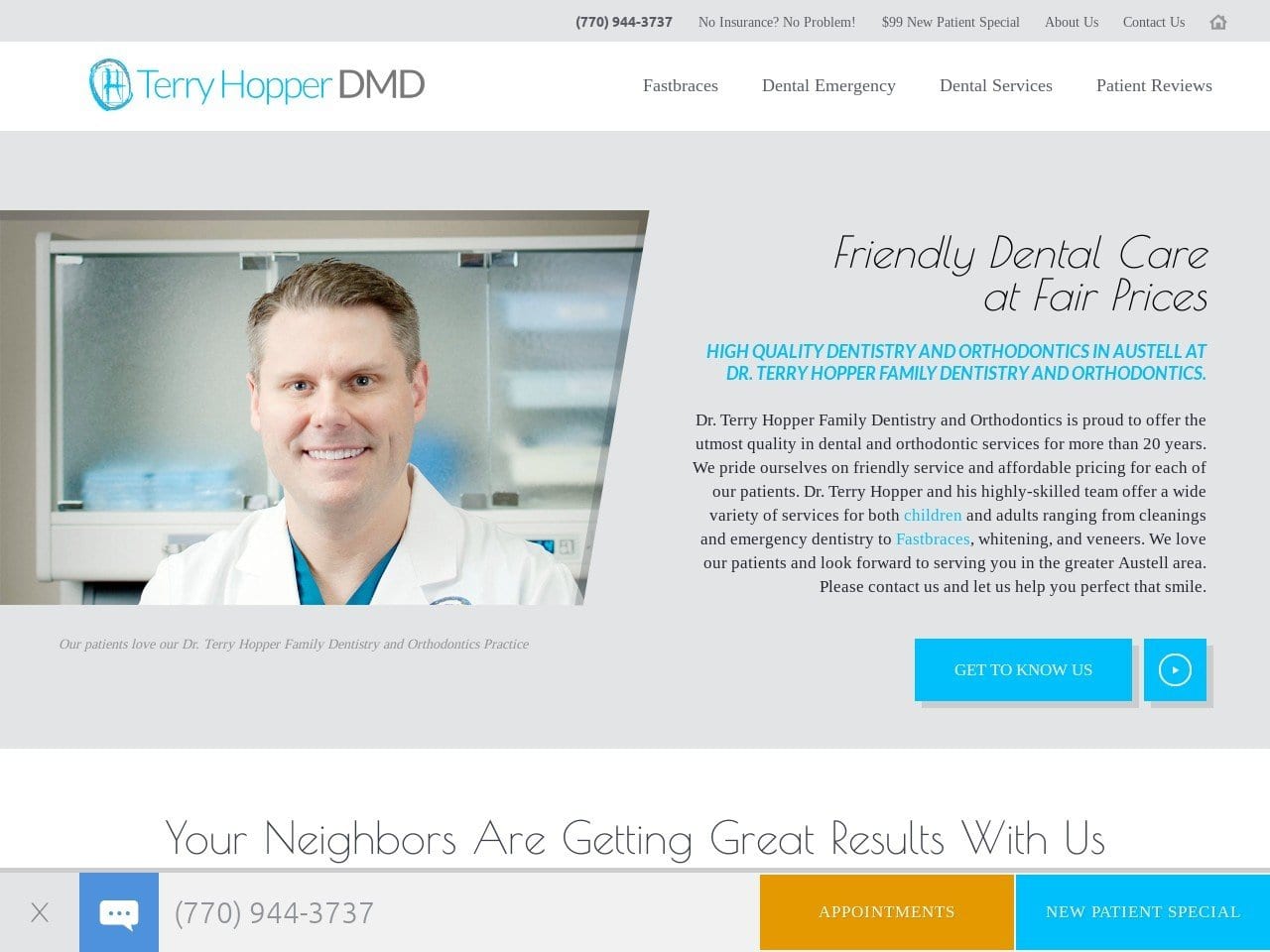 Hopper Terry DMD Website Screenshot from drterryhopper.com