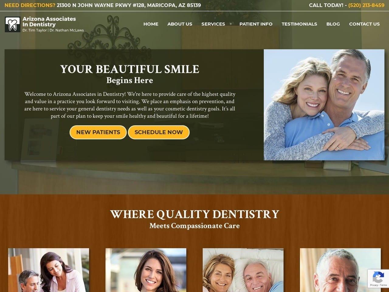 Arizona Associates In Dentist Website Screenshot from drtimtaylor.com