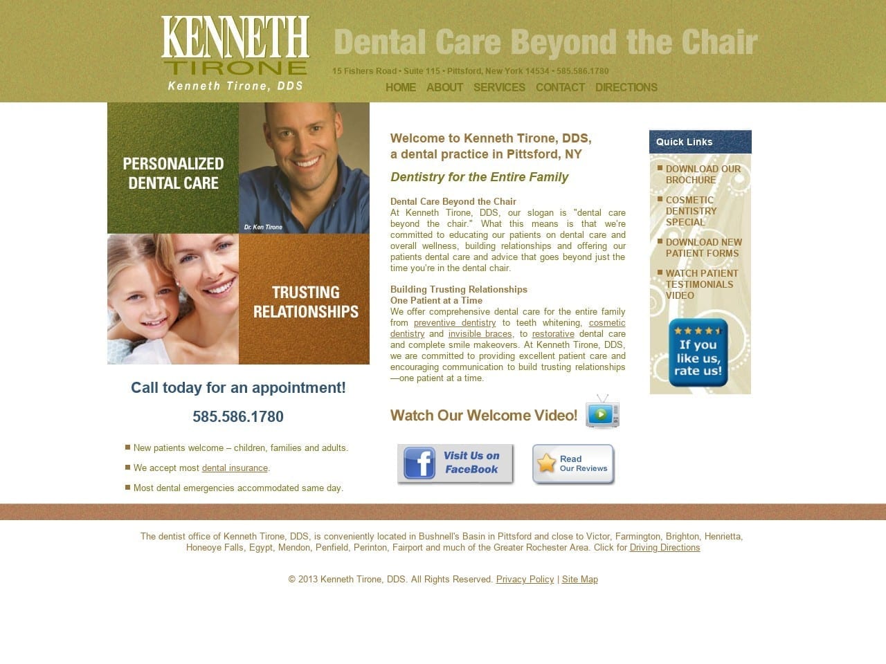 Kenneth Tirone DDS Website Screenshot from drtirone.com