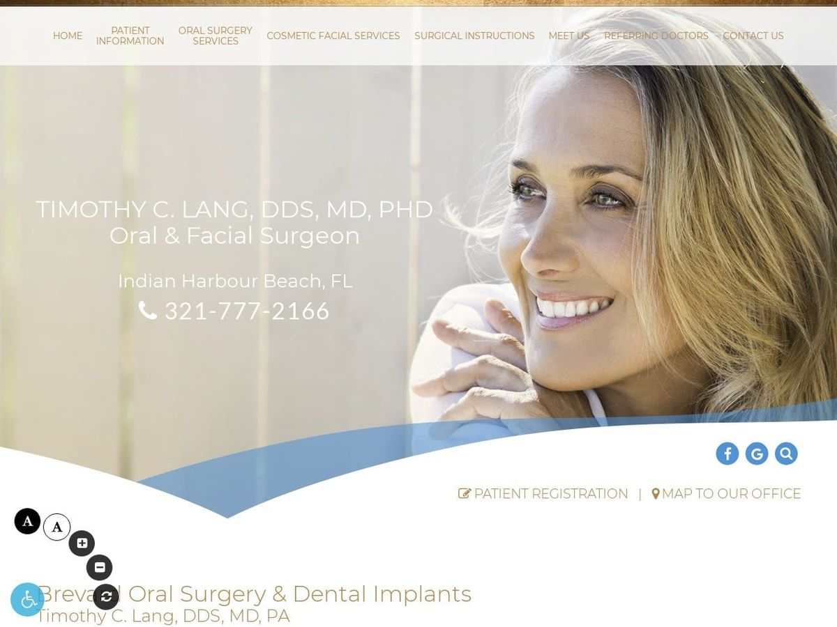 Brevard Oral Surgery Dentist Website Screenshot from drtlang.com