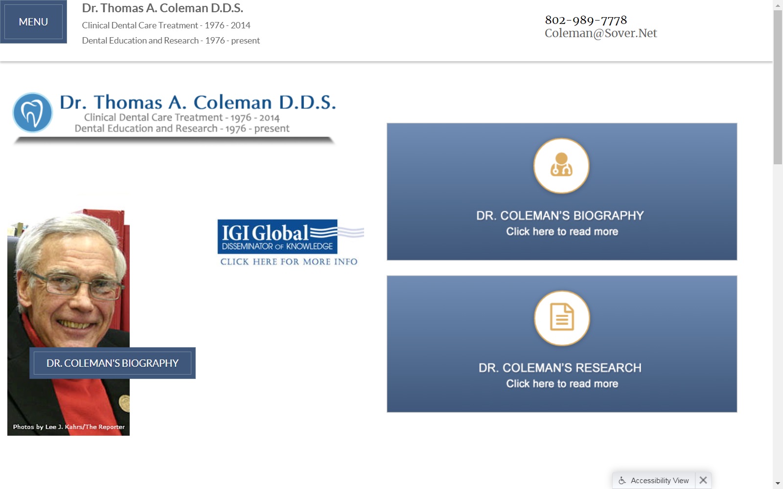 drtomcoleman.com screenshot