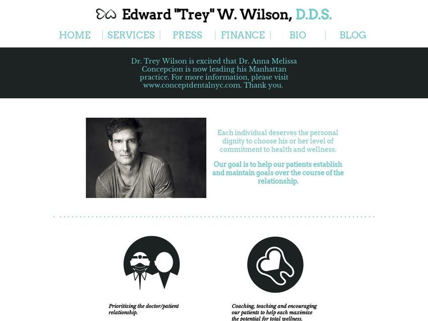 Dr. Edward Trey Wilson Website Screenshot from drtrey.com