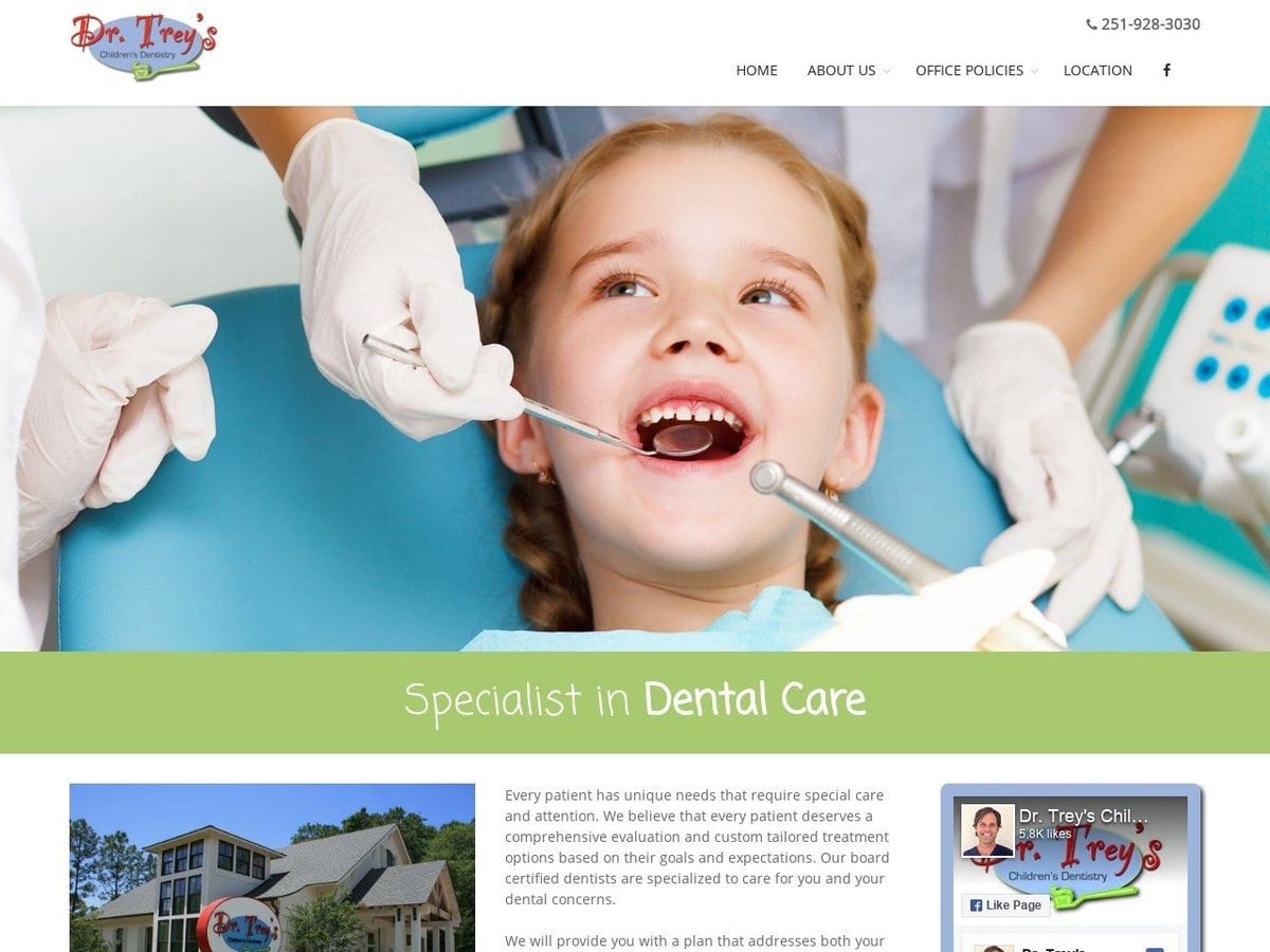 Dr. TreyDentist Website Screenshot from drtreys.com