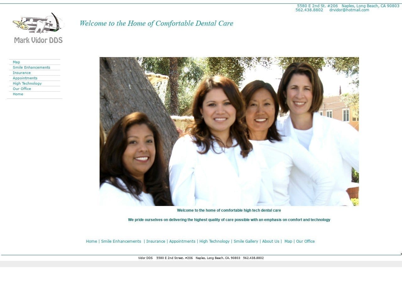 Mark Vidor DDS General and Cosmetic Dentistry Website Screenshot from drvidor.com