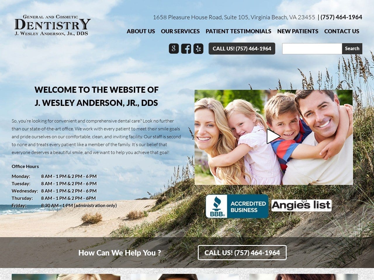 J. Wesley Anderson Jr. DDS Website Screenshot from drwesleyanderson.com