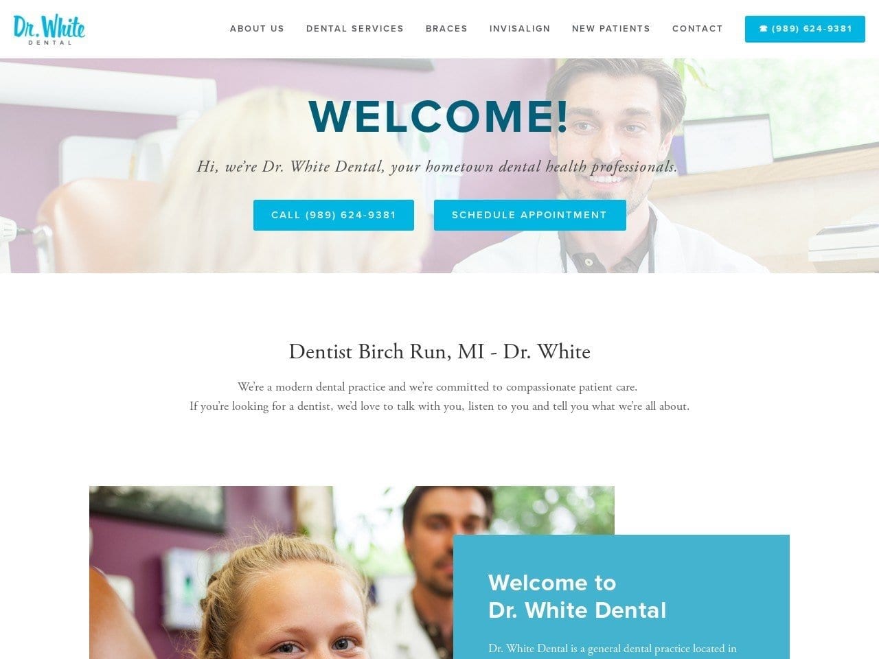 Dr. White Dental Website Screenshot from drwhitedental.com