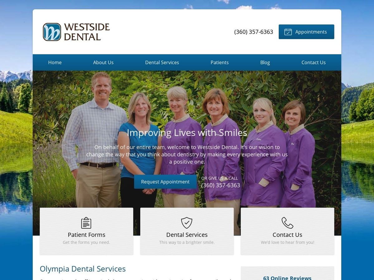 Westside Dental Website Screenshot from drwinterdentistry.com