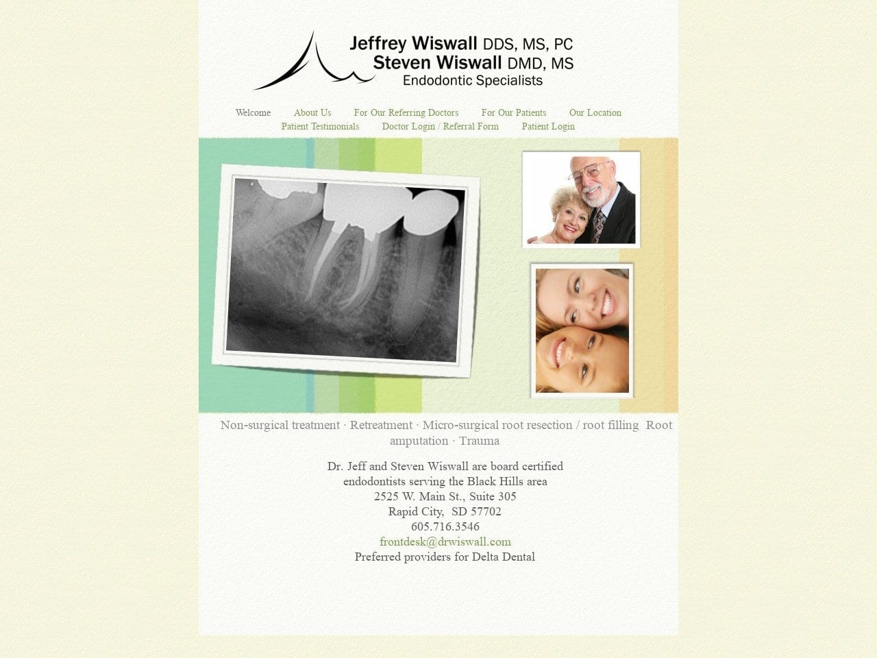 Jeffrey Wiswall DDS MS PC Endodontic Specialist Website Screenshot from drwiswall.com