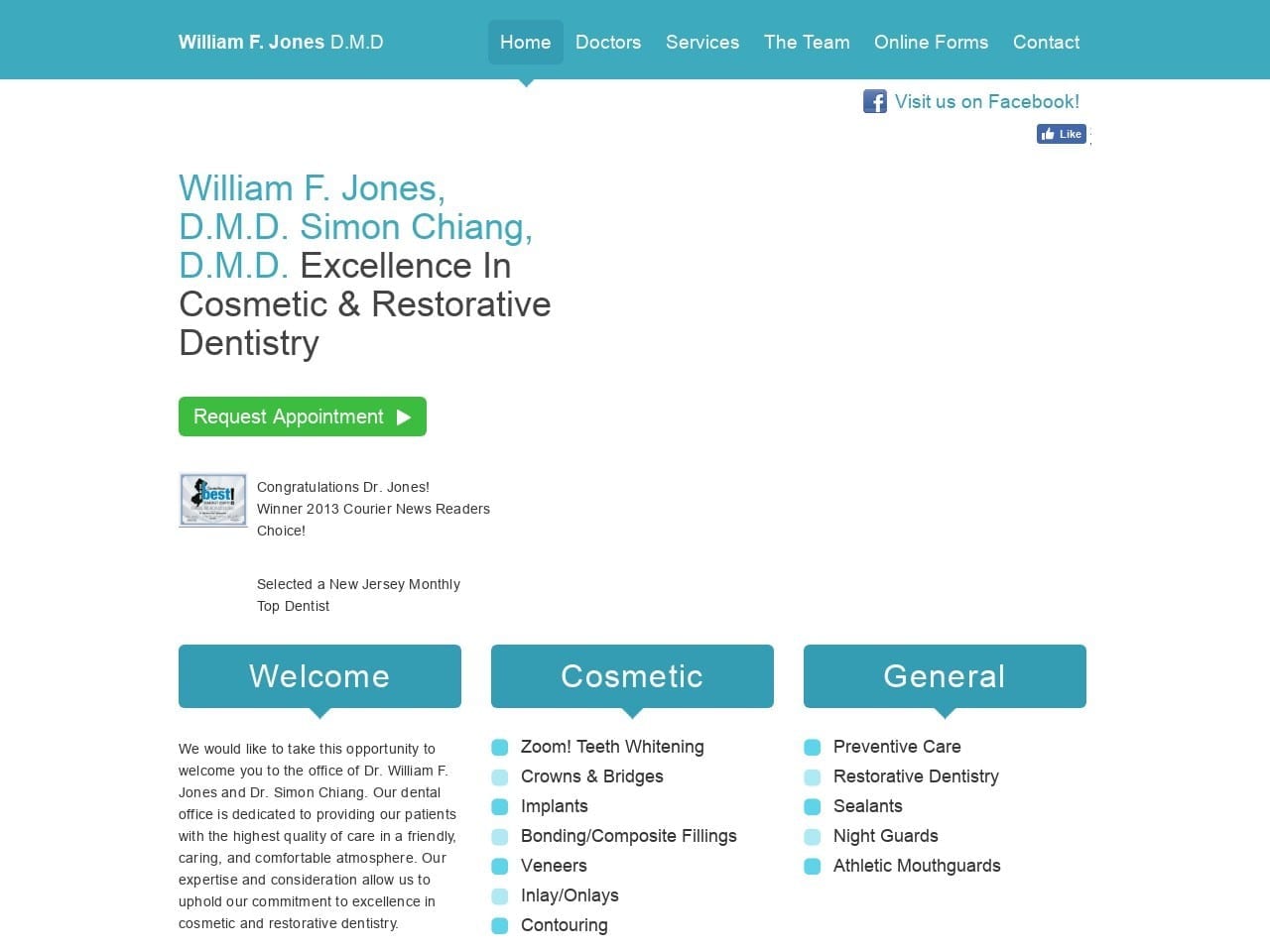 William F. Jones DMD Website Screenshot from drwjones.com