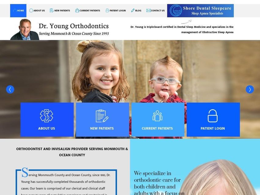 Dr Young Ortho Website Screenshot from dryoungortho.com