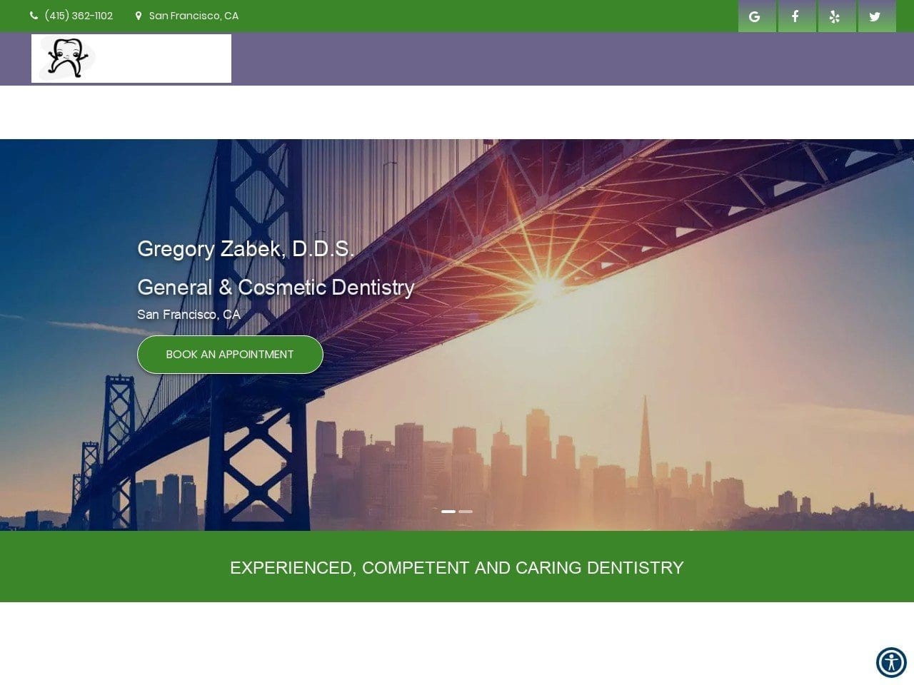 Zabek Gregory DDS Website Screenshot from drzabek.com