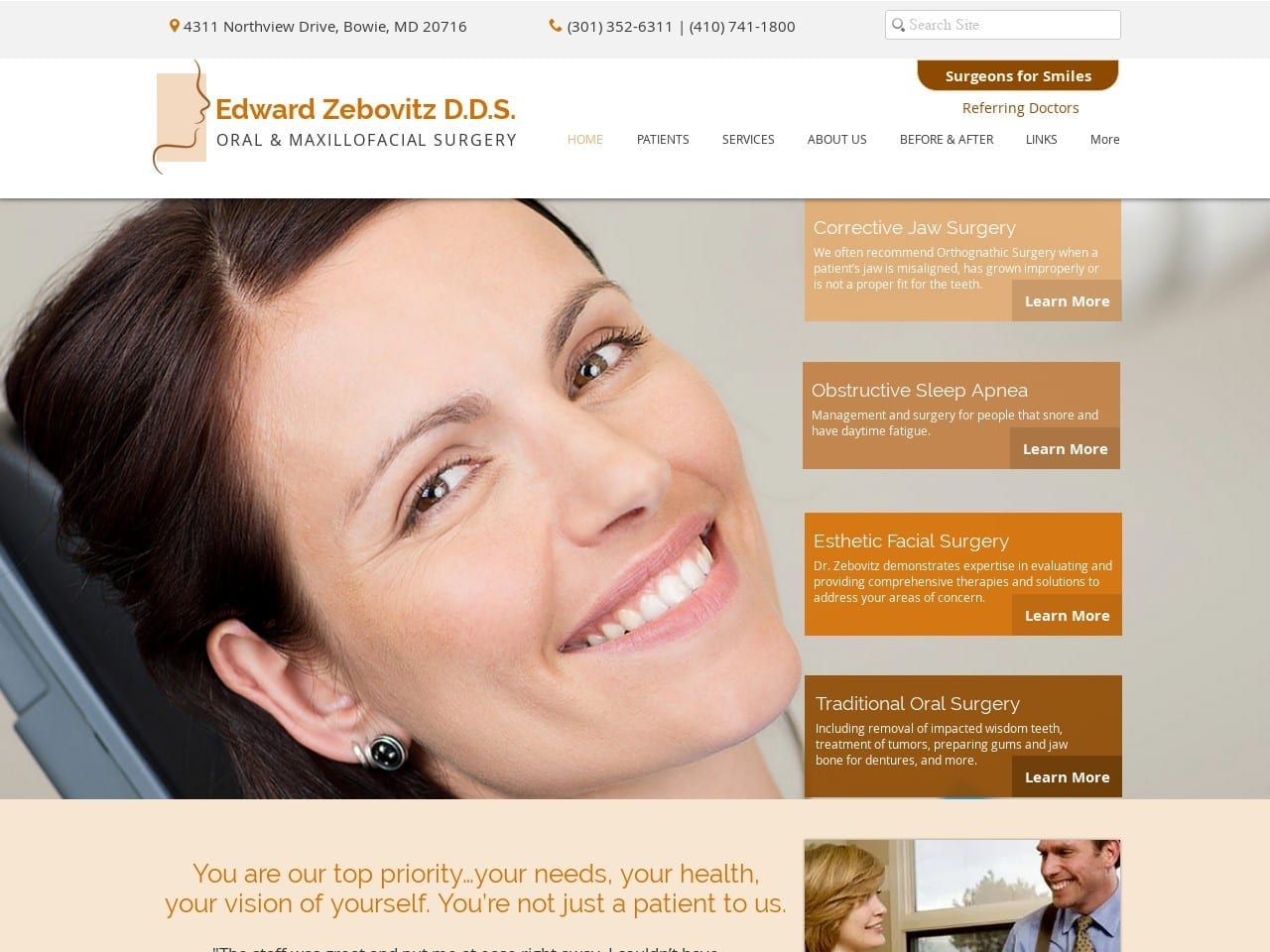 Zebovitz Edward DDS Website Screenshot from drzebovitz.com