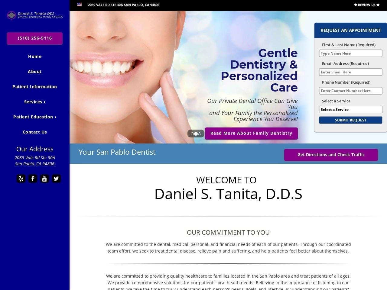 Daniel S. Tanita D.D.S. Inc. Website Screenshot from dstanita.com