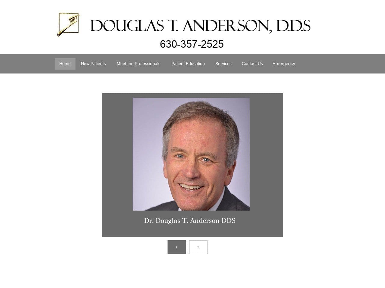 Dr. Douglas T. Anderson DDS. Website Screenshot from dtadds.com